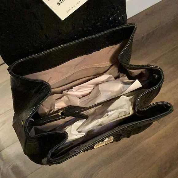 Brahmin Marvin Melbournee Black Crocodile-Embossed Backpack - Picture 8 of 12